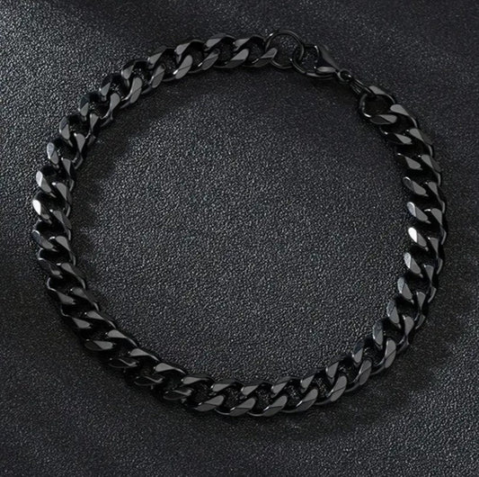 (Nr.43) Schwarzes Edelstahl Armband 20cm