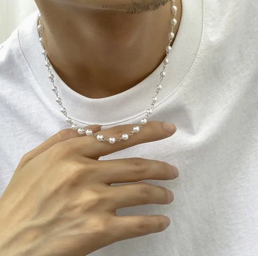 (Nr.37) 51cm Perl Halskette (Herren)